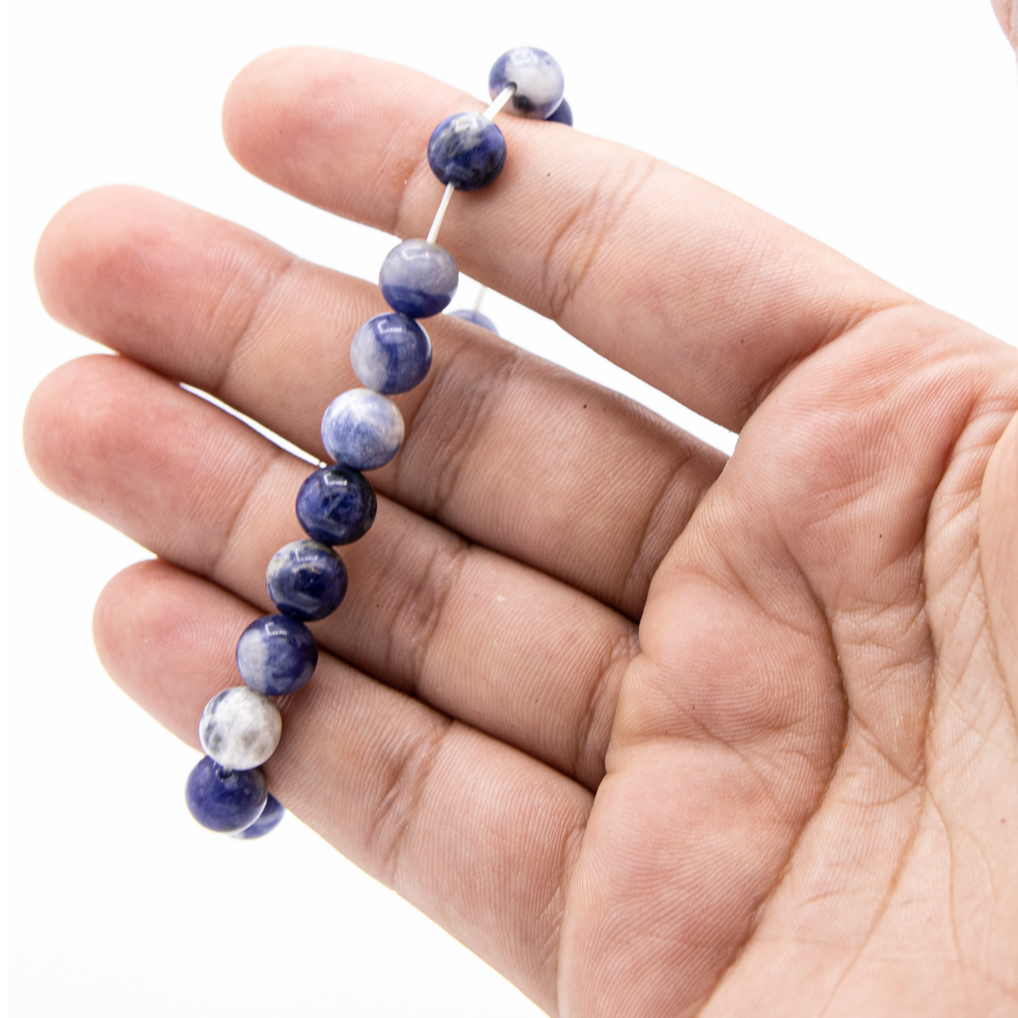 Natural Blue Stone Bead Bracelet